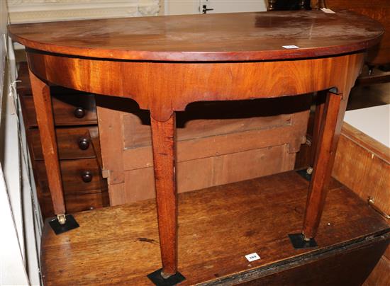 A George III style mahogany D shaped side table W.120cm